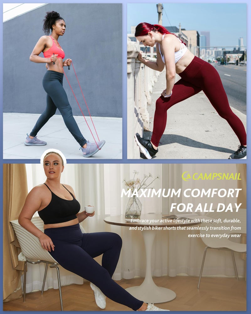 CAMPSNAIL 4 Pack High Waisted Leggings for Women - Soft Tummy Control Slimming Yoga Pants for Workout Running Reg & Plus Size - Image 4