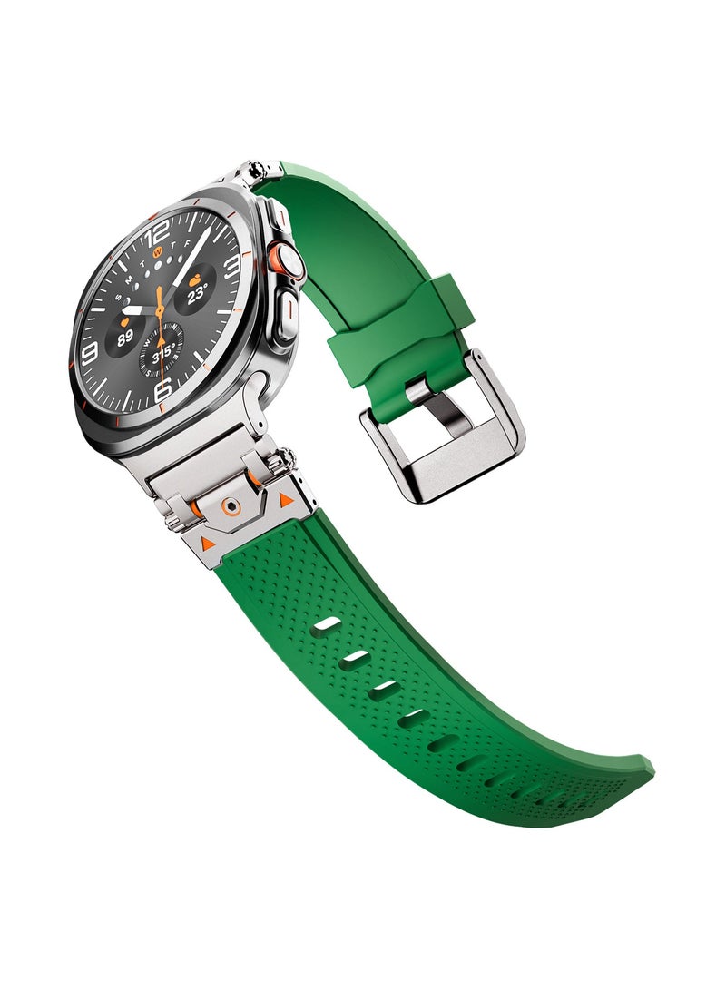 سوار رياضي متين من مادة TPU لساعة سامسونج جالاكسي الترا 47 ملم LTE، للرجال والنساء، حزام ساعة بديل بموصل معدني متين لساعة سامسونج الترا، تيتانيوم أخضر - Image 4