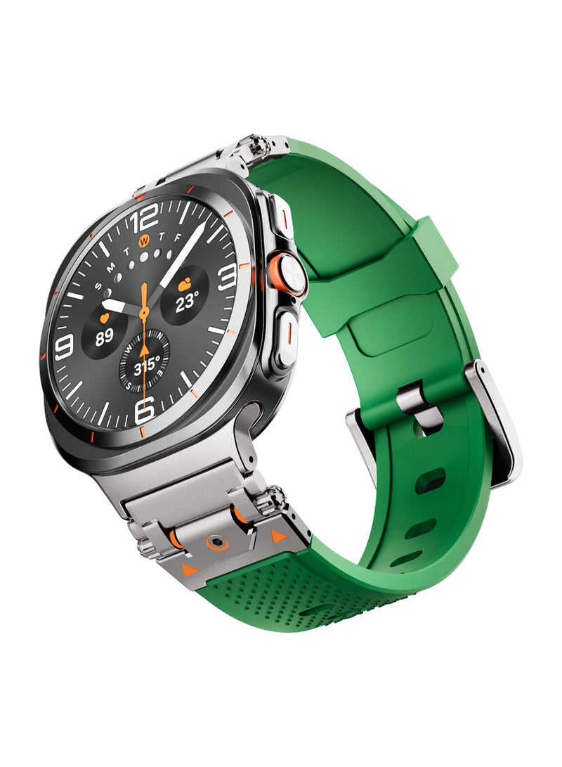 سوار رياضي متين من مادة TPU لساعة سامسونج جالاكسي الترا 47 ملم LTE، للرجال والنساء، حزام ساعة بديل بموصل معدني متين لساعة سامسونج الترا، تيتانيوم أخضر - Image 1