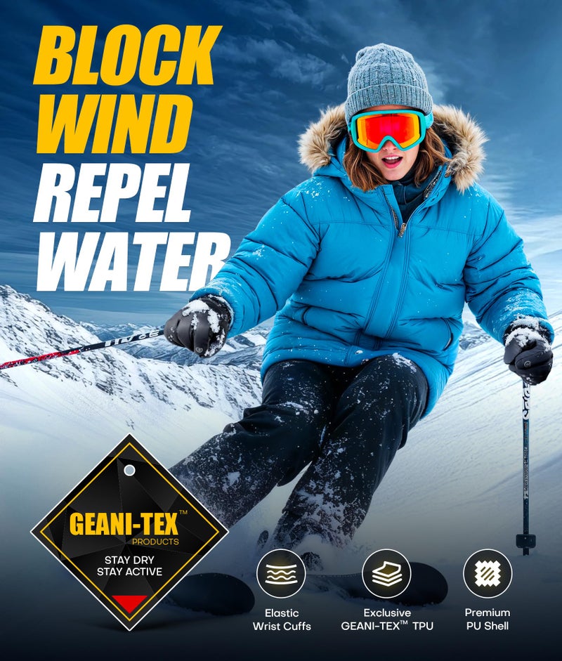 UMEWARM Winter Gloves Men Women Made with 3M Insulation, -20Â°F GEANI-TEXâ„¢ Waterproof Ski Gloves for Cold Weather, 5-Layer Thermal Snow Gloves, 10 Touchscreen Fingers Snowboard gloves for Cycling, Hiking - Image 3