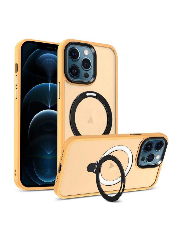 Zaboon Case For iPhone 12 Pro Max Skin-feel MagSafe Holder PC Hybrid TPU Phone Case - Image 1