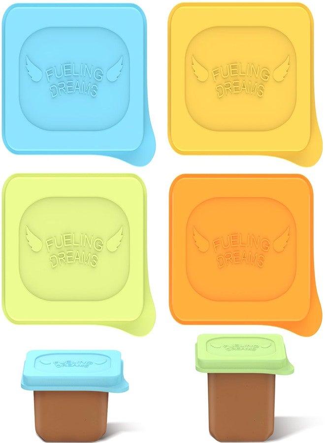 Giichen Baby Food Lids Compatible with Gerber Food Containers, BPA Free Silicone Baby Food Containers Lids for Baby Food Storage, Reusable and Dishwasher Safe - 4 Pack (Container not Included) - Image 1