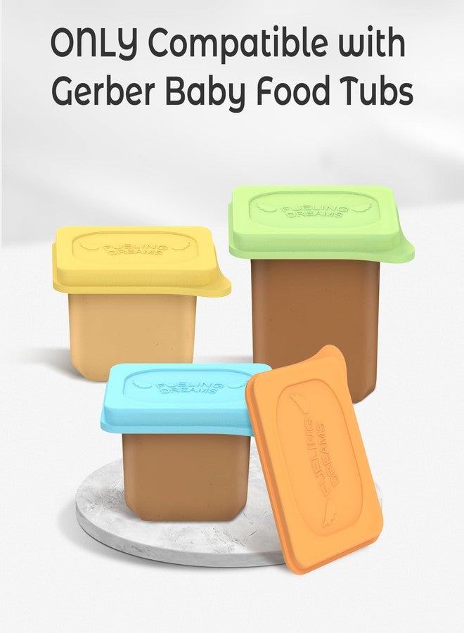 Giichen Baby Food Lids Compatible with Gerber Food Containers, BPA Free Silicone Baby Food Containers Lids for Baby Food Storage, Reusable and Dishwasher Safe - 4 Pack (Container not Included) - Image 2