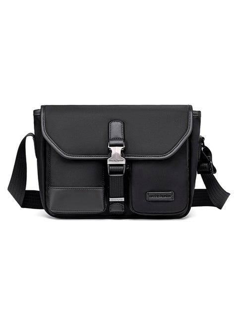 Business Travel Crossbody Sling Bag, Small Work Office Wallet Messenger Bag with Tablet Compartment for Men, Black