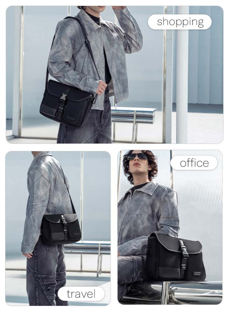 ARCTIC HUNTER Business Travel Crossbody Sling Bag, Small Work Office Wallet Messenger Bag with Tablet Compartment for Men, Black  - Image 2