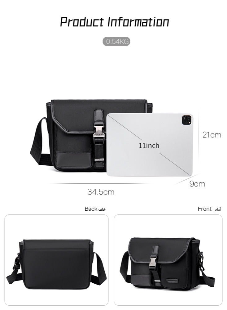 ARCTIC HUNTER Business Travel Crossbody Sling Bag, Small Work Office Wallet Messenger Bag with Tablet Compartment for Men, Black  - Image 3