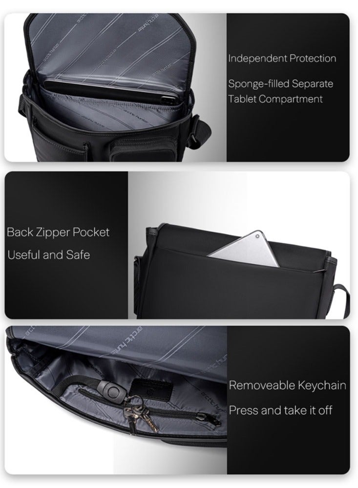 ARCTIC HUNTER Business Travel Crossbody Sling Bag, Small Work Office Wallet Messenger Bag with Tablet Compartment for Men, Black  - Image 5