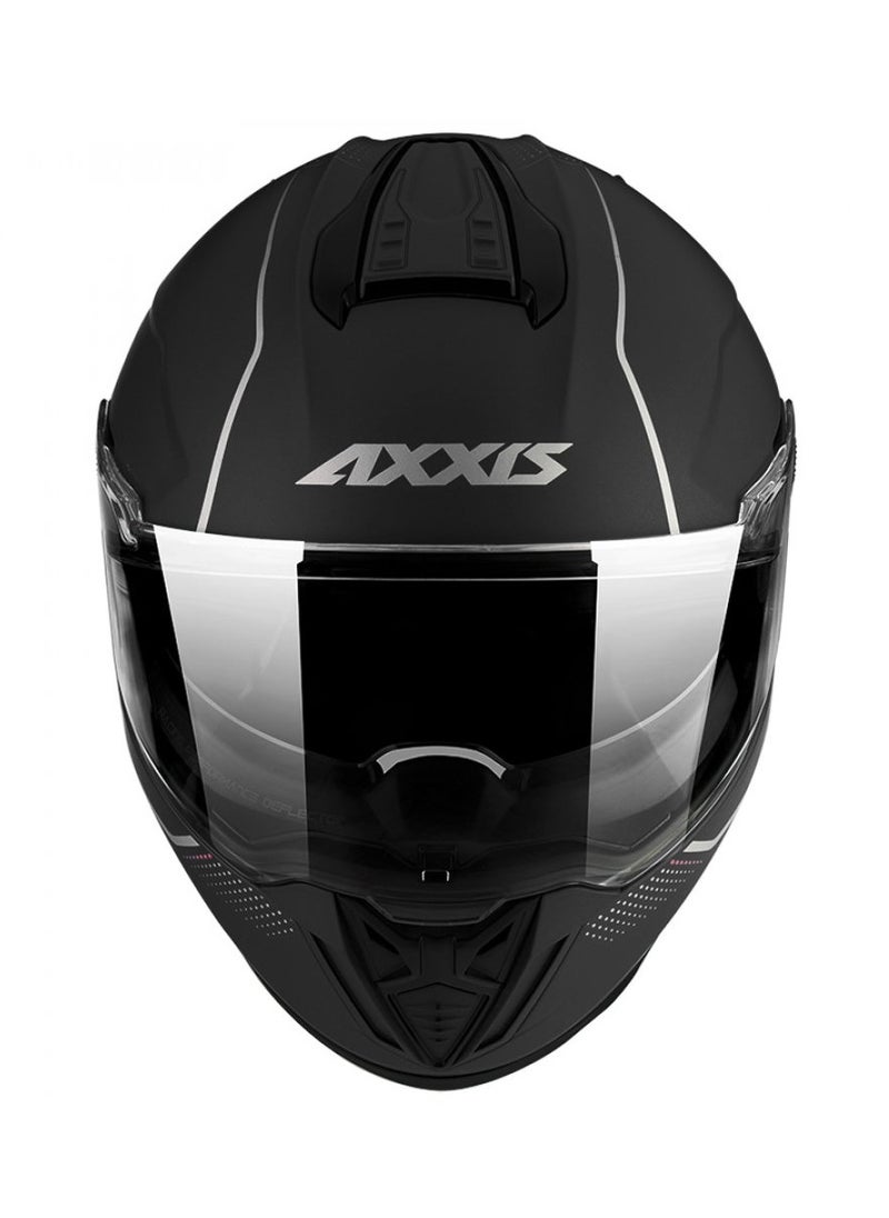 AXXIS Ff122 Hawk Sv Solid A1 Matte Black Full Face Motorcycle Helmet With Solar Glasses And Transparent Screen Approved  - Image 1