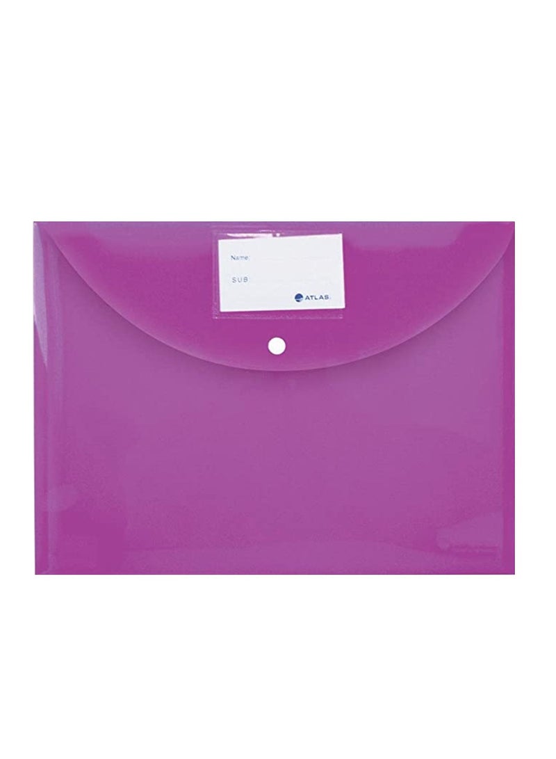 ATLAS 6-Piece Thick Document Bag Clear Purple Colour  - Image 2