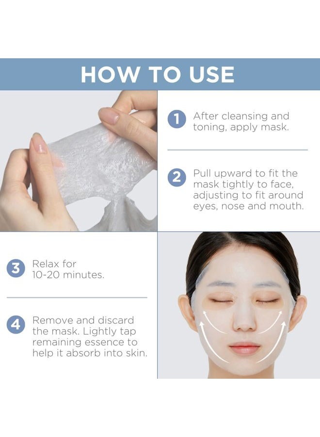 MEDIHEAL أفضل قناع وجه أساسي من ماء الهيالورونات الكوري - أقنعة ورقية مرطبة ومغذية مع هيالو أكتيف 3x لجميع أنواع البشرة (4 قطع) - Image 5