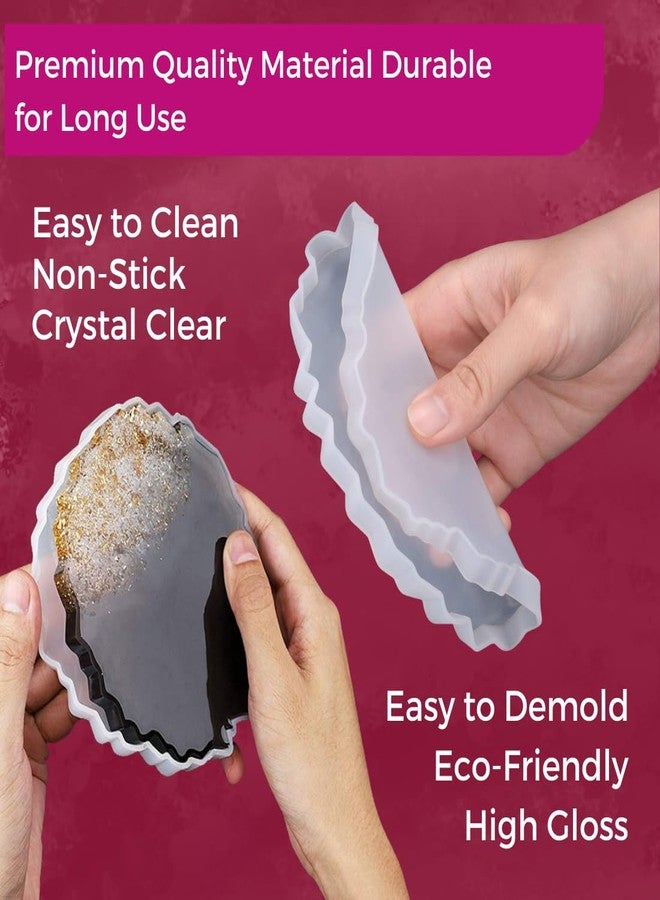 Oytra Resin Art Kit with 150gm Epoxy Resin & Set of 3 Agate Silicone Mould Combo Pack - DIY Craft Coaster Set Essentials Casting Art Tools for Beginners - Image 4