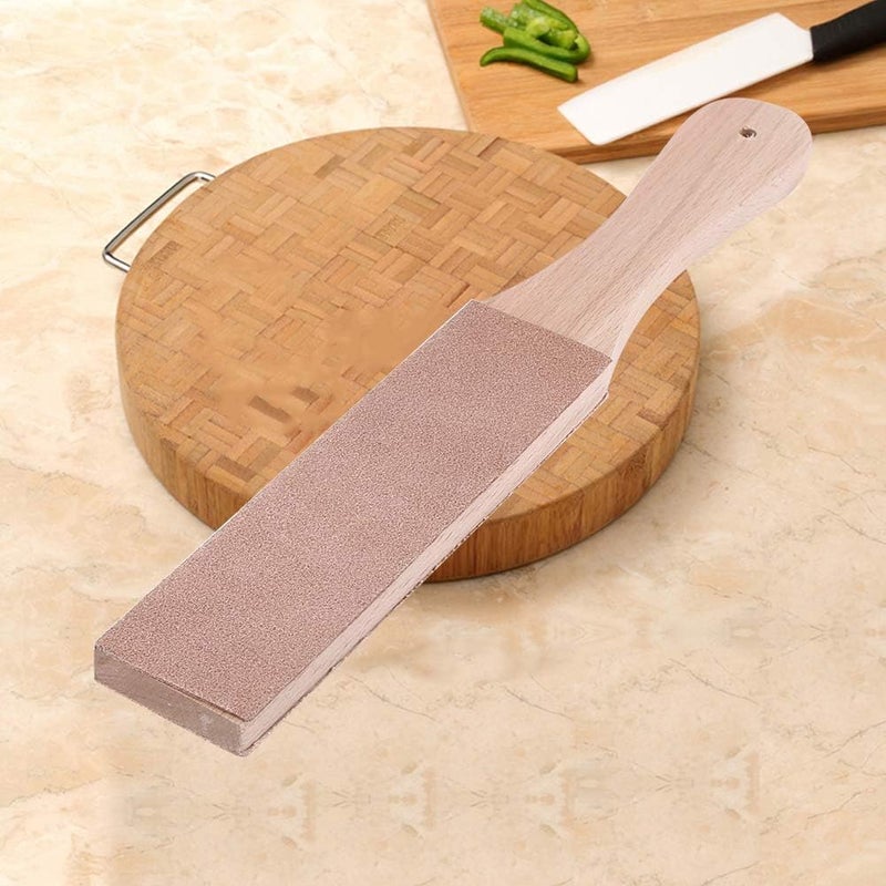 klarako Leather Sharpening Strop, Leather Sharpener with Wood Handle,Multifunctional DIY Leather Craft Polish Sharpening Strop Wood Handle Strop Tool - Image 3