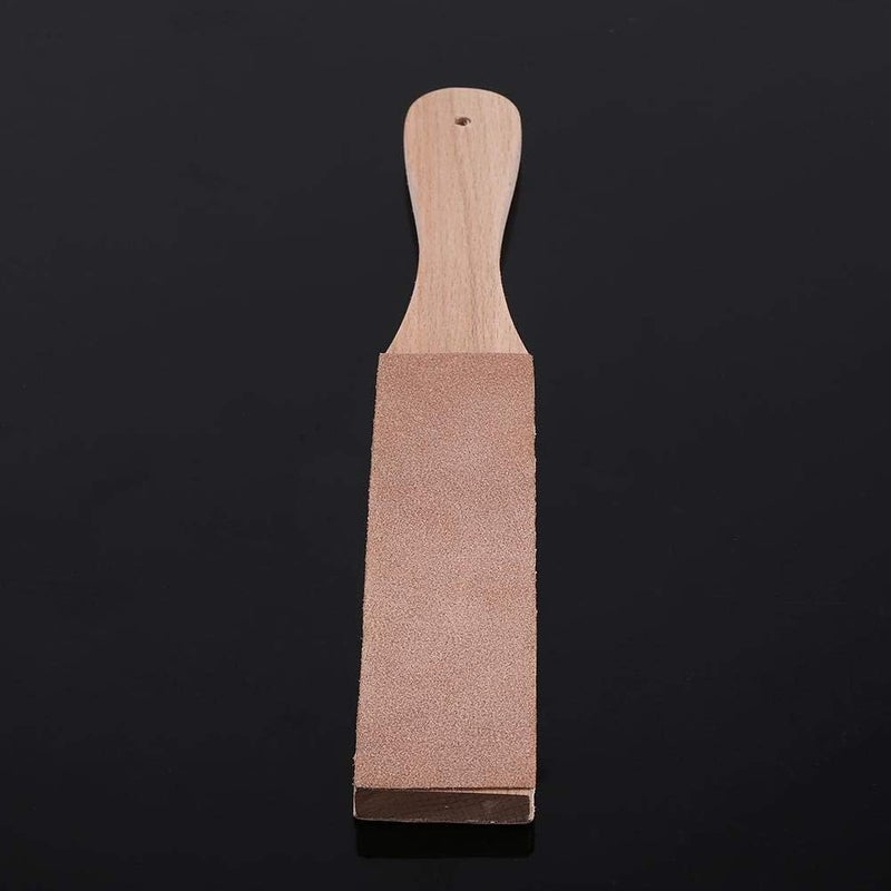 klarako Leather Sharpening Strop, Leather Sharpener with Wood Handle,Multifunctional DIY Leather Craft Polish Sharpening Strop Wood Handle Strop Tool - Image 4