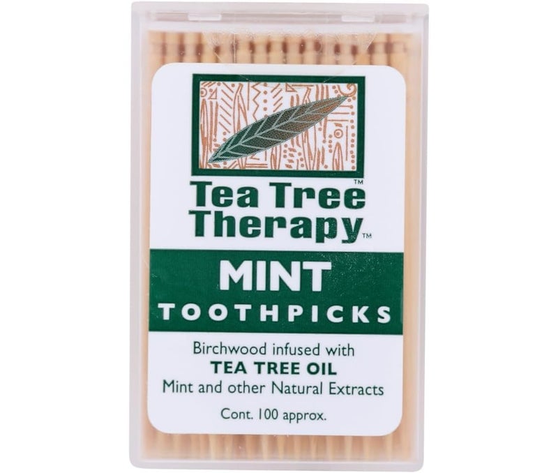 Tea Tree Therapy Mint Toothpicks 100 Ct (Pack of 2)