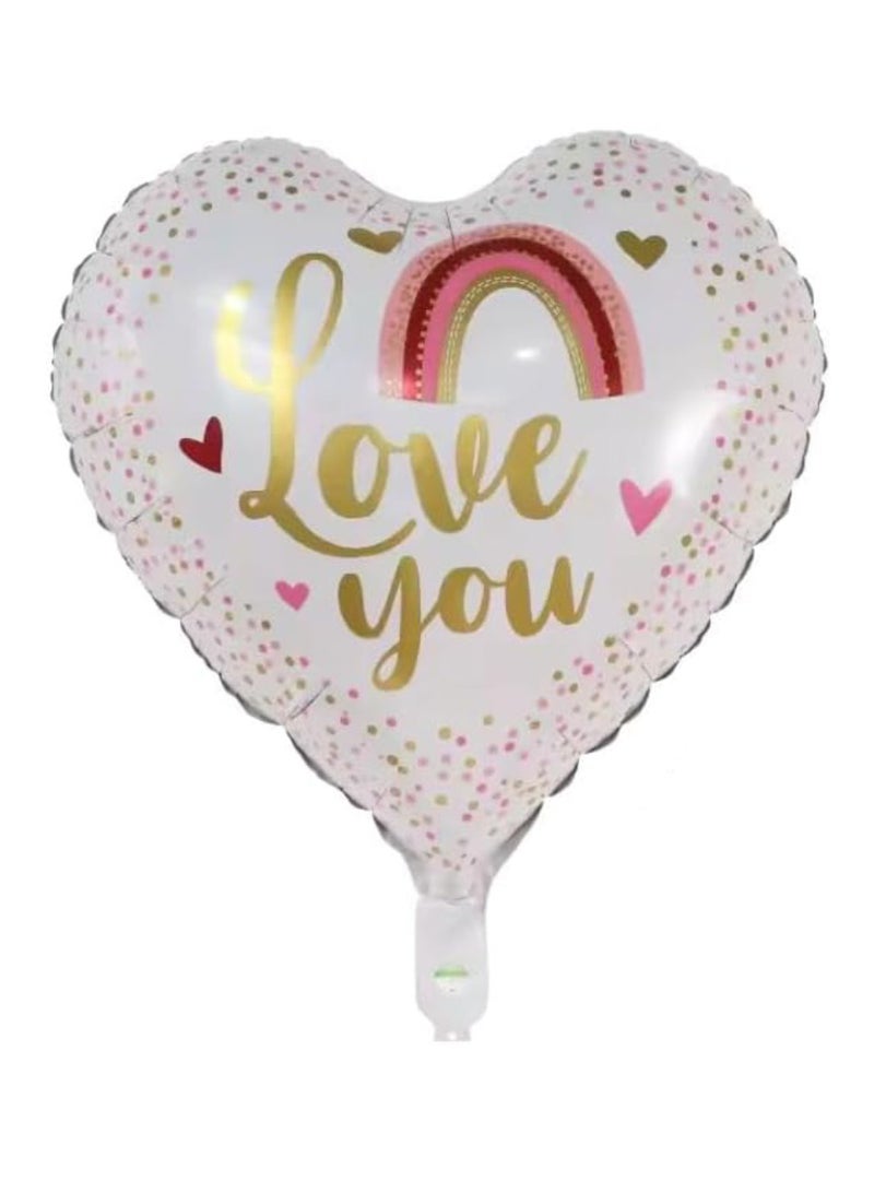 Heart Shape Foil Balloon 18Inch Multi Color and Design Ideal for Birthday Valentine and Anniversary Party 