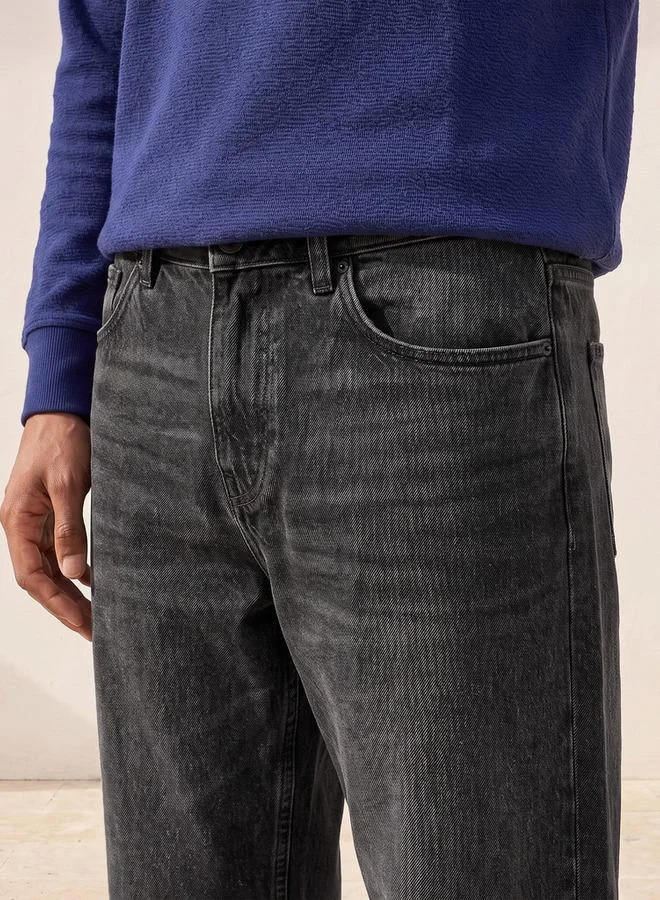 Splash FAV GREY Denim Baggy Fit Jeans for Men | Best Price UAE