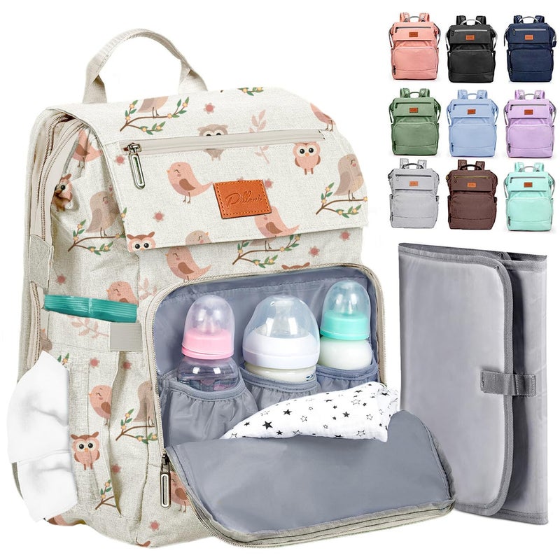 PILLANI Baby Diaper Bag Backpack - Large Bag for Boys & Girls, Waterproof Diaper Backpack - Travel Diaper Bags w/Changing Pad, Baby Registry Search & Shower Gifts - Essentials Must Haves Newborn Stuff - Image 1