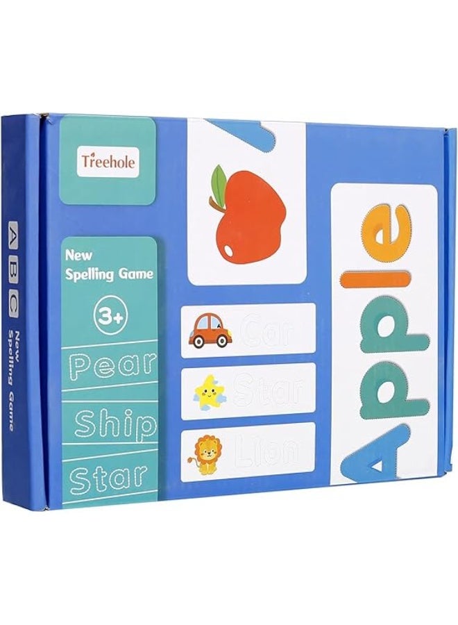 Wooden Alphabet Puzzle with Flashcards Spelling Game for Toddlers - Image 1