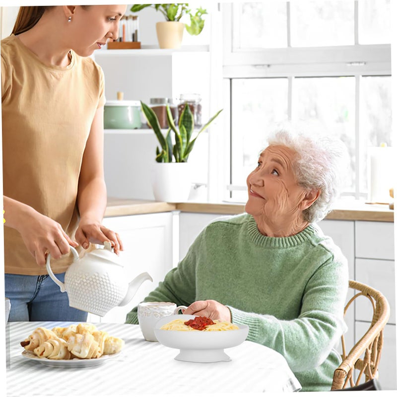 Adaptive Spill Plate With Suction Base And Non-Slip Design For Elderly And Disabled Self Feeding Dinnerware Promoting Independence Easy Cleanup Gray - Image 5