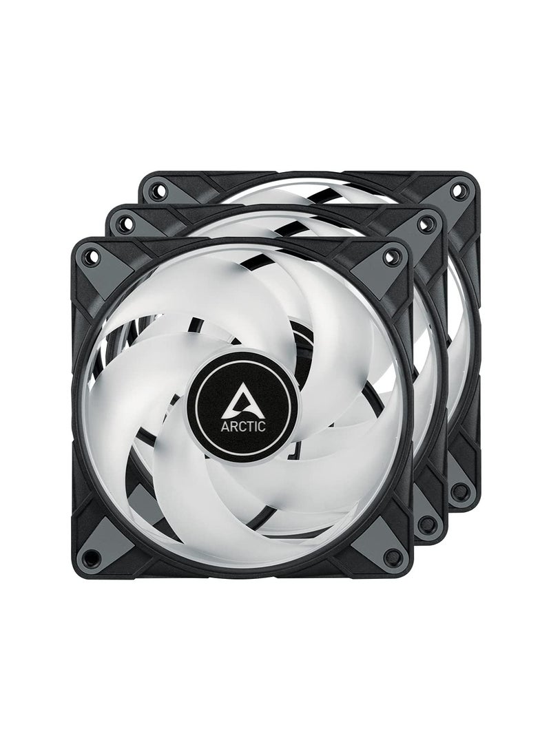 ARCTIC P12 PWM PST A-RGB (3 Pack) - 120 mm PWM case Fan Optimized for Static Pressure, case Fan, semi-Passive: 0-2000 RPM, 5V 3 pin ARGB LED, Single Fan - Black - Image 2