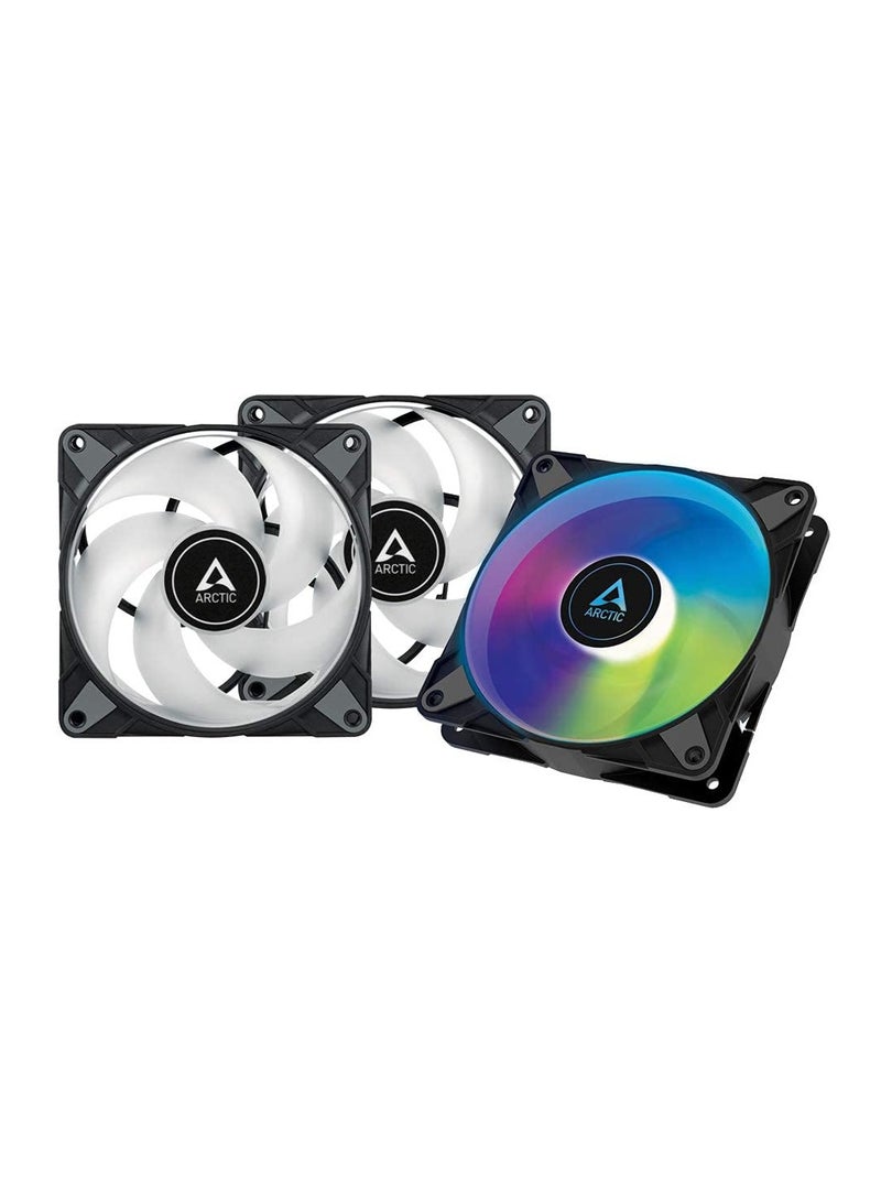 ARCTIC P12 PWM PST A-RGB (3 Pack) - 120 mm PWM case Fan Optimized for Static Pressure, case Fan, semi-Passive: 0-2000 RPM, 5V 3 pin ARGB LED, Single Fan - Black - Image 3