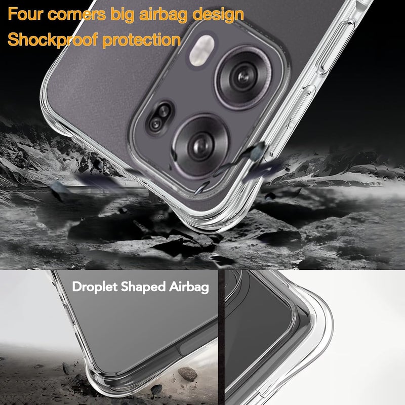 Realcase غطاء خلفي سيليكون لأوبو رينو 13 برو 5G، مقاوم للخدوش، واقي شفاف كريستالي، غطاء خلفي مضاد للصدمات لأوبو رينو 13 برو 5G - Image 2