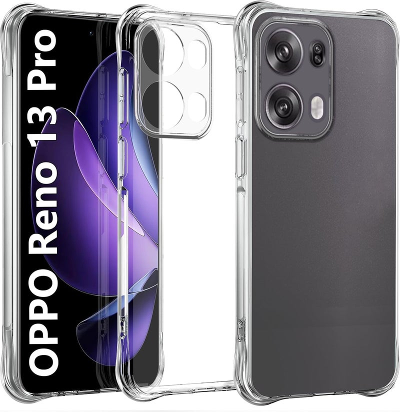 Realcase غطاء خلفي سيليكون لأوبو رينو 13 برو 5G، مقاوم للخدوش، واقي شفاف كريستالي، غطاء خلفي مضاد للصدمات لأوبو رينو 13 برو 5G - Image 1