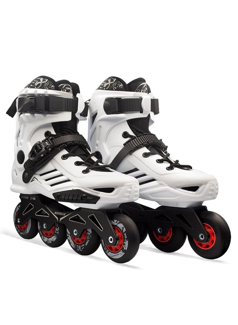 OVERS Professional Inline Skate Shoes for Adults with High Speed White  - Image 1