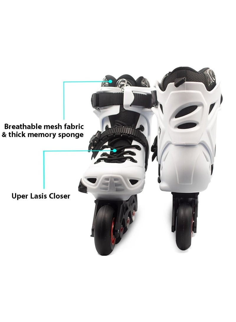 OVERS Professional Inline Skate Shoes for Adults with High Speed White  - Image 5