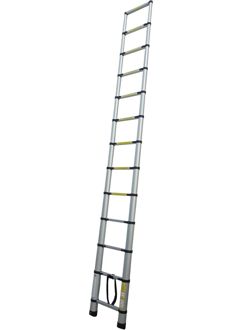 Telescopic Extension Ladder – 12 Steps – 3.8M (12.5 ft) – Foldable Aluminum Ladder for Indoor & Outdoor Use - Image 2