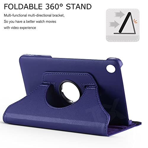 TGK Rotating Cover for Lenovo Tab M10 HD 2nd Gen TB-X306X / Smart Tab M10 HD 2nd Gen TB-X306F (Dark Blue) 360 Degree Leather Smart Rotary Swivel Stand Case - Image 5