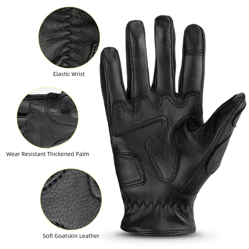 Motorcycle sheepskin gloves, touch screen riding gloves, sun protection motorcycle gloves - Image 5