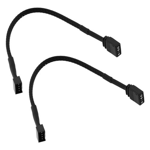 ECSiNG 2Pcs Motherboard Standard ARGB 3-Pin 5V to RGB 4-Pin Fan Adapter 16.5cm Cable Compatible with NZXT AER RGB & 2 RGB Fan Compatible with NZXT F120 RGB CORE Fan - Image 1
