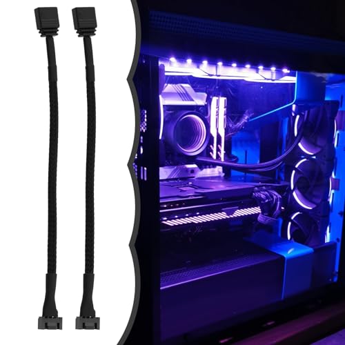 ECSiNG 2Pcs Motherboard Standard ARGB 3-Pin 5V to RGB 4-Pin Fan Adapter 16.5cm Cable Compatible with NZXT AER RGB & 2 RGB Fan Compatible with NZXT F120 RGB CORE Fan - Image 3