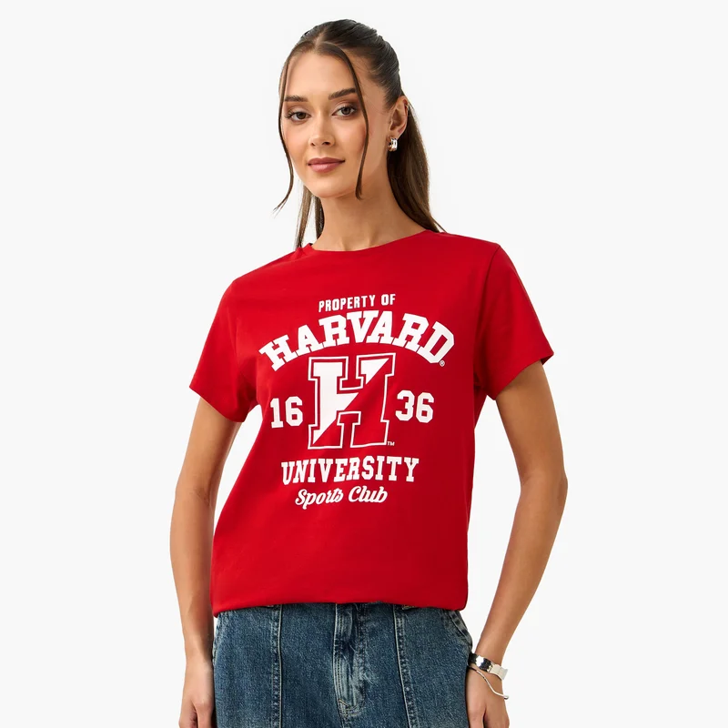 SP Characters Varsity Print Crew Neck T-shirt