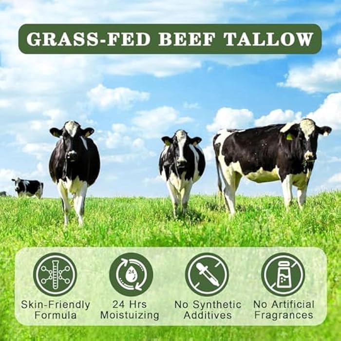 WEILNELL Beef Tallow and Honey Balm for Skin - All-Natural Moisturizer Hydrates and Nourishes the Skin, Grass-Fed Beef Tallow & Honey Balm Blend, Deeply Moisturizing for Face & Body Natural Skin Care - Image 3