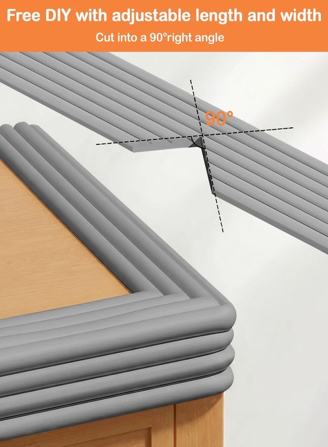 QYV Corner Protector Baby, 16.5FT 0.32''Th W-Shape Edge Protector for Baby Proofing 3.2'' Wide Foam Fireplace Cushion Pre-Taped Safety Guard Bumper Pad for Furniture Wall Stair Door (Grey) - Image 5