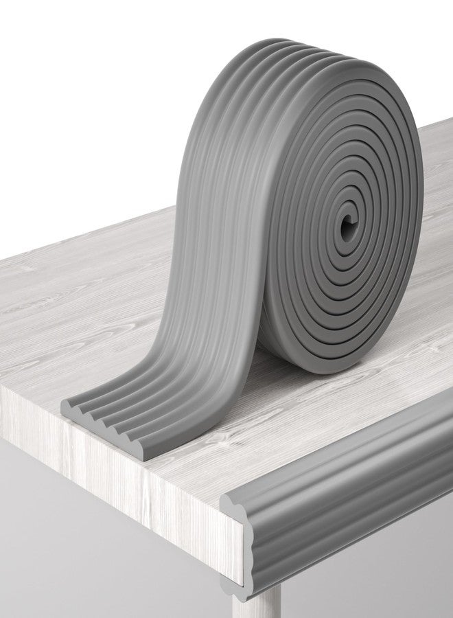 QYV Corner Protector Baby, 16.5FT 0.32''Th W-Shape Edge Protector for Baby Proofing 3.2'' Wide Foam Fireplace Cushion Pre-Taped Safety Guard Bumper Pad for Furniture Wall Stair Door (Grey) - Image 1