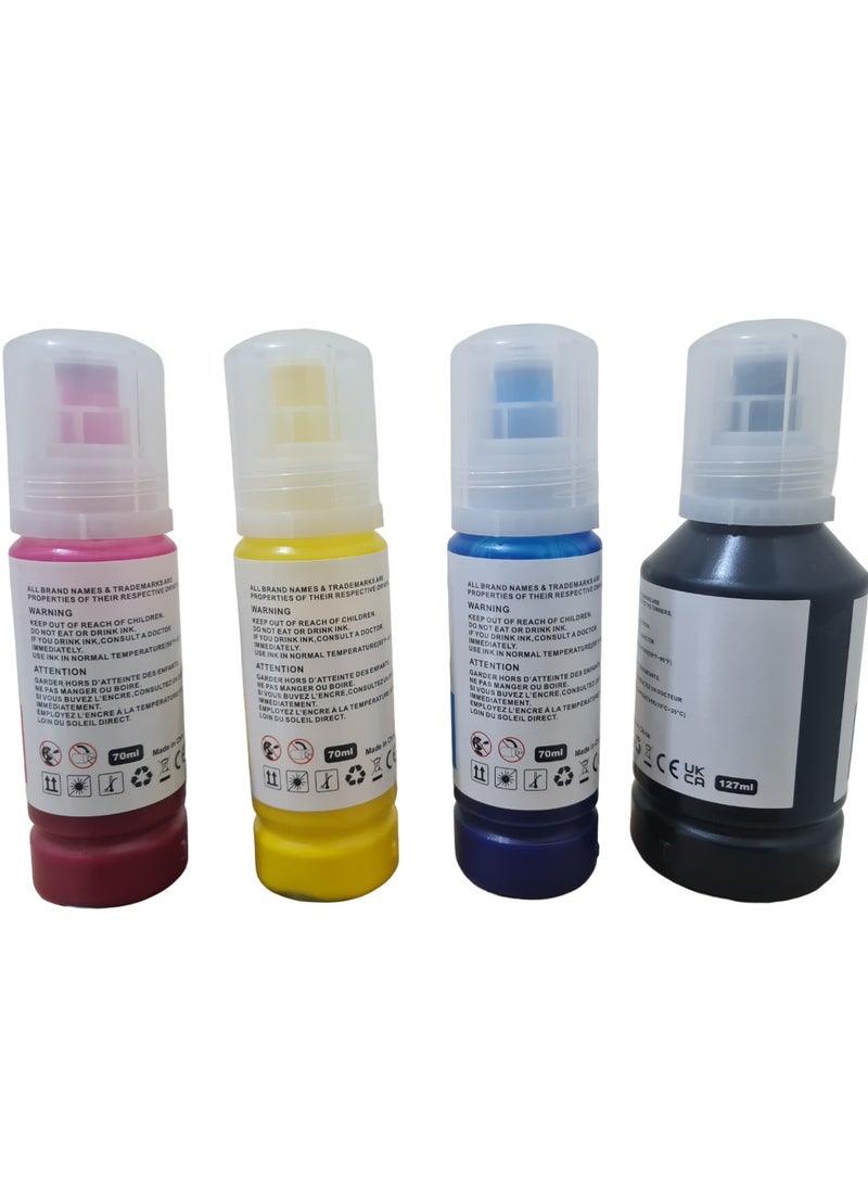 Premium Epson compatible Ink For 112 T112 For Epson L6550 L6570 L6580 L11160 L15150 L15160 printer [ALL 4 PIGMENT INK] Black 127ML Cyan Yellow Magenta 70ML. - Image 3