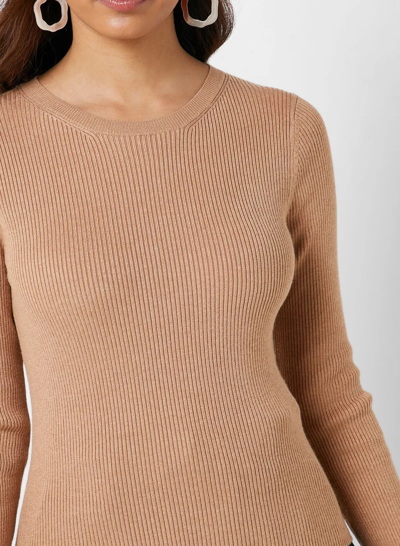 Reserved Ribbed Long Sleeve Sweater