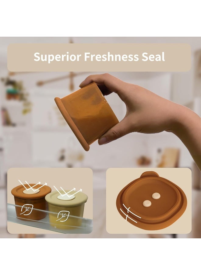 Moonkie Silicone Baby Food Containers | 4 oz Baby Food Storage Jars with Airtight Lids | Reusable Baby Food Jars, Freezer,Microwave and Dishwasher Safe, Perfect for Infant & Toddler - Image 4