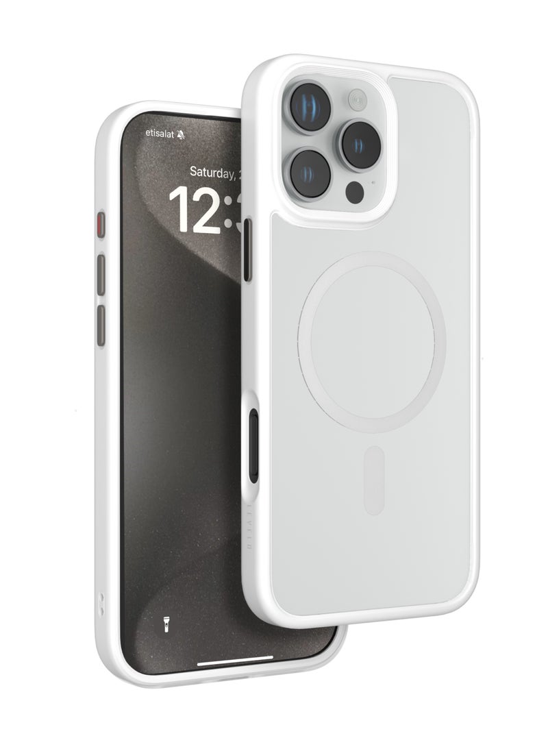 LEVELO - MagSafe Solo Case for iPhone 16 Pro Max/ Clearview Technology/ 3H Scratch Resistance/ Hybrid Construction - White - Image 1