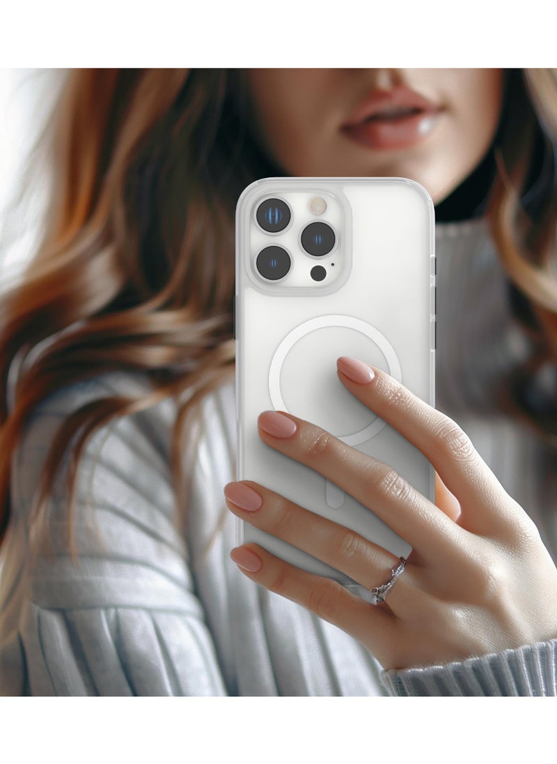 LEVELO - MagSafe Solo Case for iPhone 16 Pro Max/ Clearview Technology/ 3H Scratch Resistance/ Hybrid Construction - White - Image 1