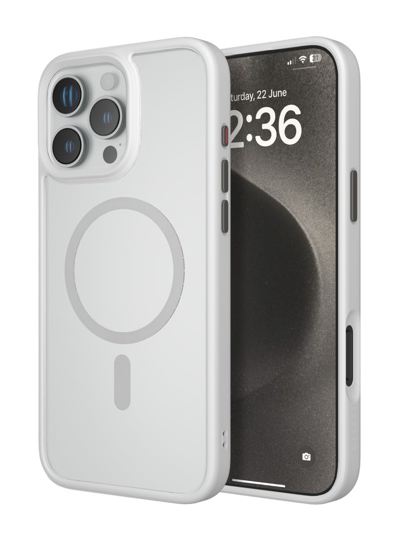 LEVELO - MagSafe Solo Case for iPhone 16 Pro Max/ Clearview Technology/ 3H Scratch Resistance/ Hybrid Construction - White - Image 1