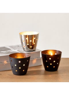 Home Box Calot 3-Piece Metal Votives Set 8.5 x 7.5 x 8.5 cm  - Image 1