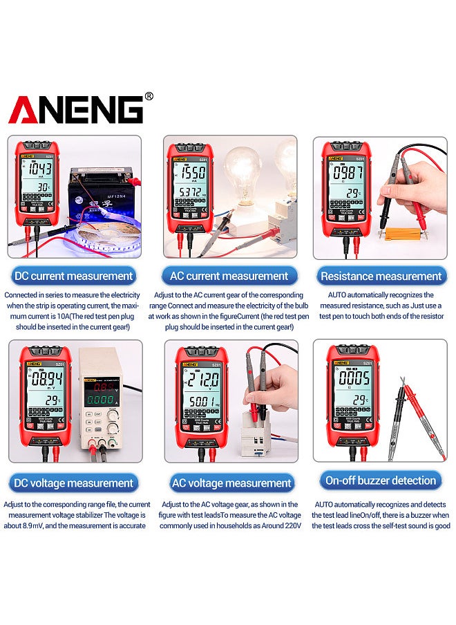 ANENG - SZ01 Smart Digital Multimeter 6000 Counts Auto Range True RMS NCV Universal Meter Handheld Multifunctional Tester Voltmeter Ammeter with Backlight Flashlight  Current Resistance Frequency Measurement - Image 1
