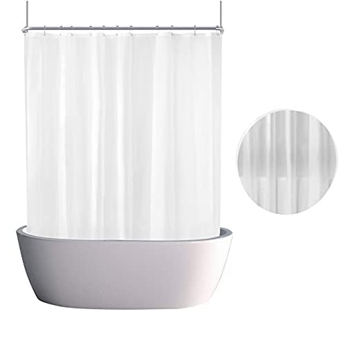 De-Mediocre DeMediocre Clawfoot Tub Shower Curtain Warp Around 180x70 Inches Clear Shower Curtain Plastic Liner Round for Bathroom Extra Wide with 36 Metal Hooks PEVA Waterproof White Translucent 