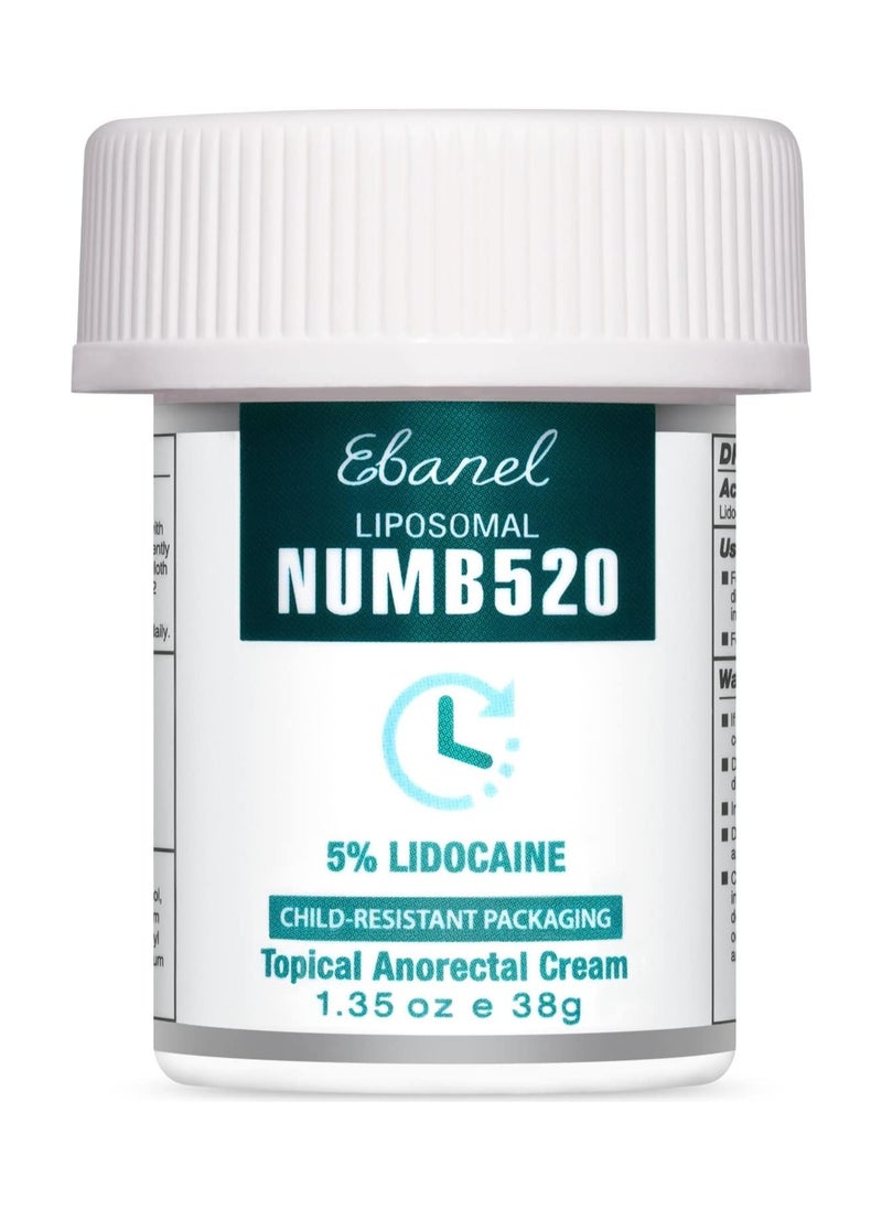 Ebanel Numb 520 5% Lidocaine, Liposomal Technology for Deeper Penetration, Topical Anesthetic Cream, Local and Rectal Discomfort, 1.35 ounce  - Image 1