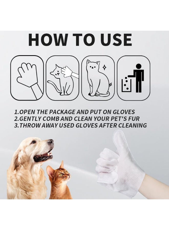 Mumoo Bear Pet Bathing Wipes for Dogs & Cats, Cleaning & Deodorizing Grooming Gloves, Nourish Fur Glove Wipes for Daily Care and Traveling, Rinse Free, 1 Pack, 6 PCS - Image 4