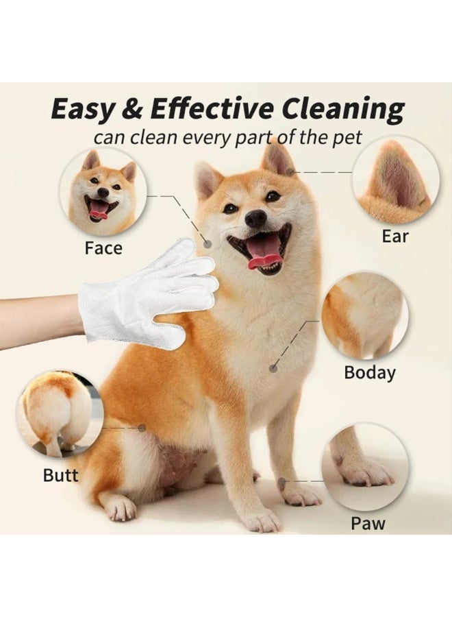 Mumoo Bear Pet Bathing Wipes for Dogs & Cats, Cleaning & Deodorizing Grooming Gloves, Nourish Fur Glove Wipes for Daily Care and Traveling, Rinse Free, 1 Pack, 6 PCS - Image 5
